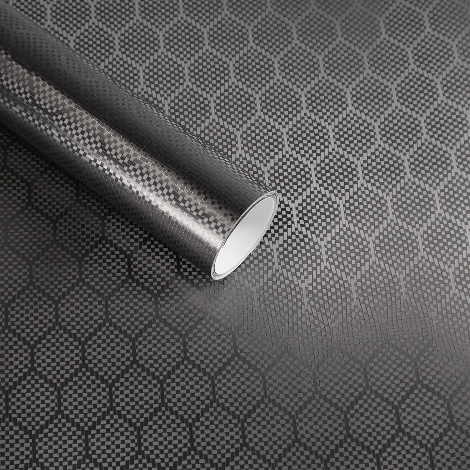 Modern Honeycomb Carbon Fiber Cast Vinyl Wrap - Chrome Hex Pattern Film, Self-Adhesive Easy Apply 1x5 ft Roll, Heat Recovery Cast Vinyl for Flexible Fit Cars/Motorcycles Interior/Exterior DIY Rework Saver, Reposition & Rewrap