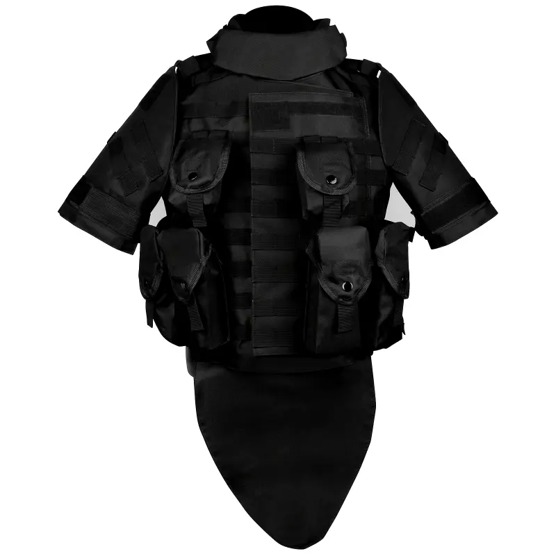 Unisex Black Adjustable Polyamide Tactical Vest - Regular Size Sports & Outdoor Protective Gear, Multiple Pockets, Active Guide Rail for Airsoft, Hunting, Tactical Equipment