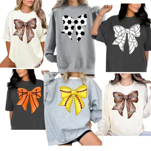Sports Bow Tees Sweatshirts Football Basketball Soccer Softball Volleyball Baseball