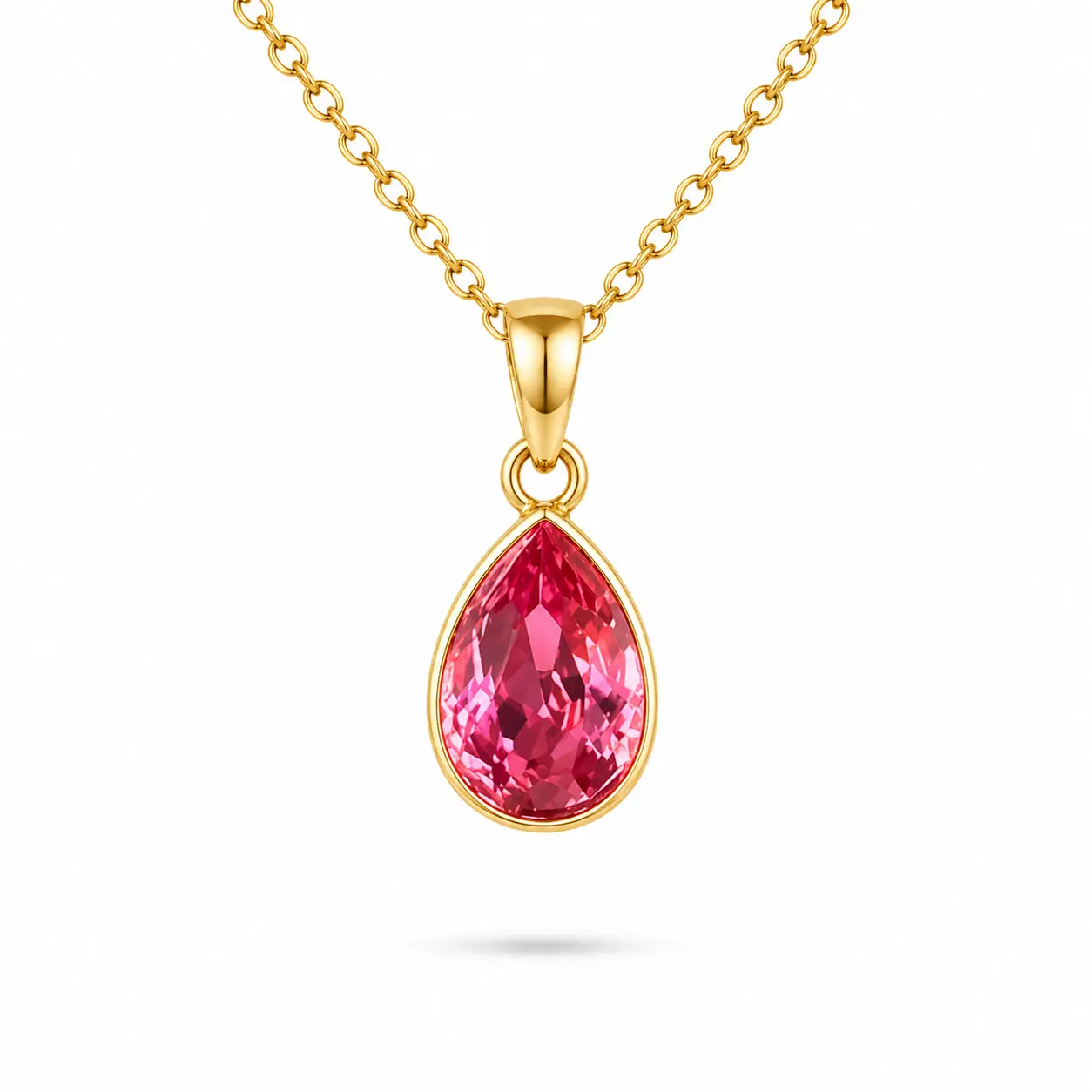 October 18K Gold Plated Necklace with Genuine Swarovski Crystal Birthstone Pendant