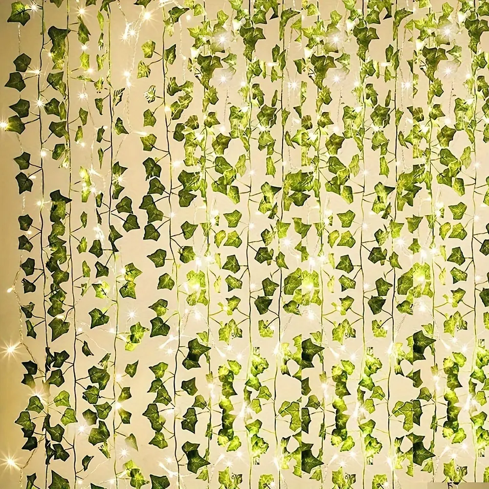 9.9ft 300 LED Fairy Lights with 12 Vines - Ivy LED Curtain Lights USB Powered Remote control With 8 Model Flash for Dorm, Wedding, Party, Wall, Indoor, Courtyard,Outdoor Bedroom Decoration