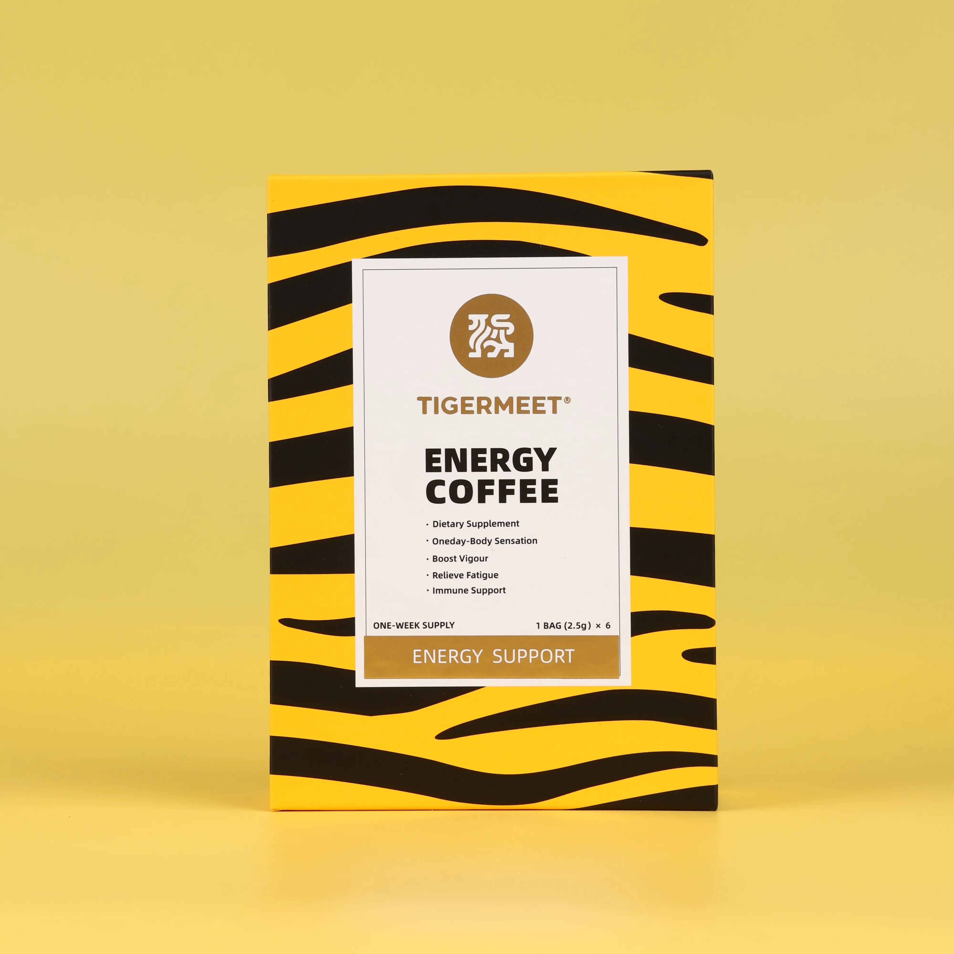 TIGERMEET Functional Energy Traditional Herbal Instant Coffee - Premium Arabica Blend, Sugar-Free, No Preservatives, for Daily Energy & Focus (6 Sachets), Instant Coffee Blend, Premium Arabica Coffee