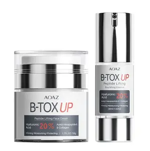 AOAZ Botox up Tightening Cream and Water Bank Essence Suit, 20% Hyaluronic Acid, Vitamin C, Collagen, Firming Facial Skin Care, Silky, Deep Moisturizing, Balancing Skin, Rejuvenating