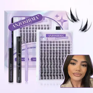 ANJOSIRMA Lash Clusters Kit with Long-lasting Lash Bond and Seal,Tweezers and Remover for DIY Eyelash at home for Natural Makeup girl gifts Diy Lash Extension