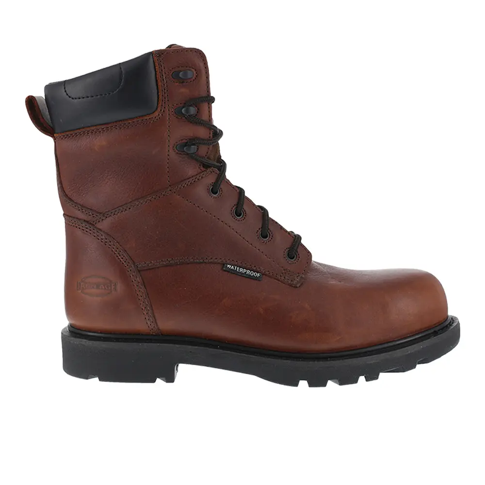 Iron Age Mens Hauler 8 Inch Waterproof Composite Toe  Work Safety Shoes Casual - Brown