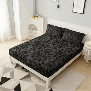 Gothic Print Bedding Set, Soft Polyester Fiber, Zipper Closure, Suitable for Twin, Full, Queen Beds, Home & Dorm Decor