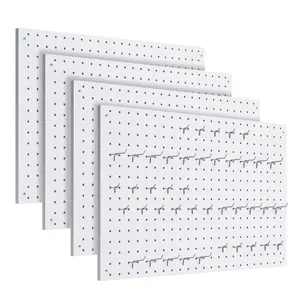 Peg Board, 2/3/4 Pack Metal Pegboard Panels White Pegboards Wall Organizer with Frame Large Heavy Duty Peg Board with Hooks for Walls Home, Garage Tool Storage, Office, Craft Room, Kitchen 24”×16”