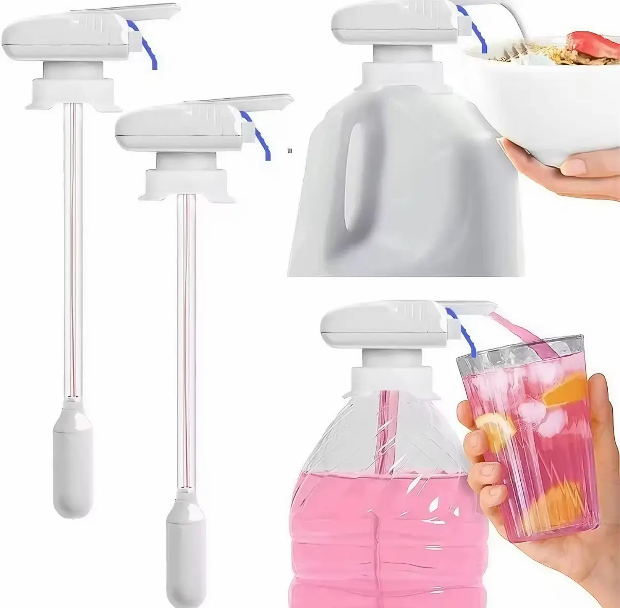 Automatic Tap Hands-Free Drink Dispenser for Fridge, Kitchen Utensils Gadget for Daily Use, Practical White Gift for Men and Women (Milk, Juice Compatible)