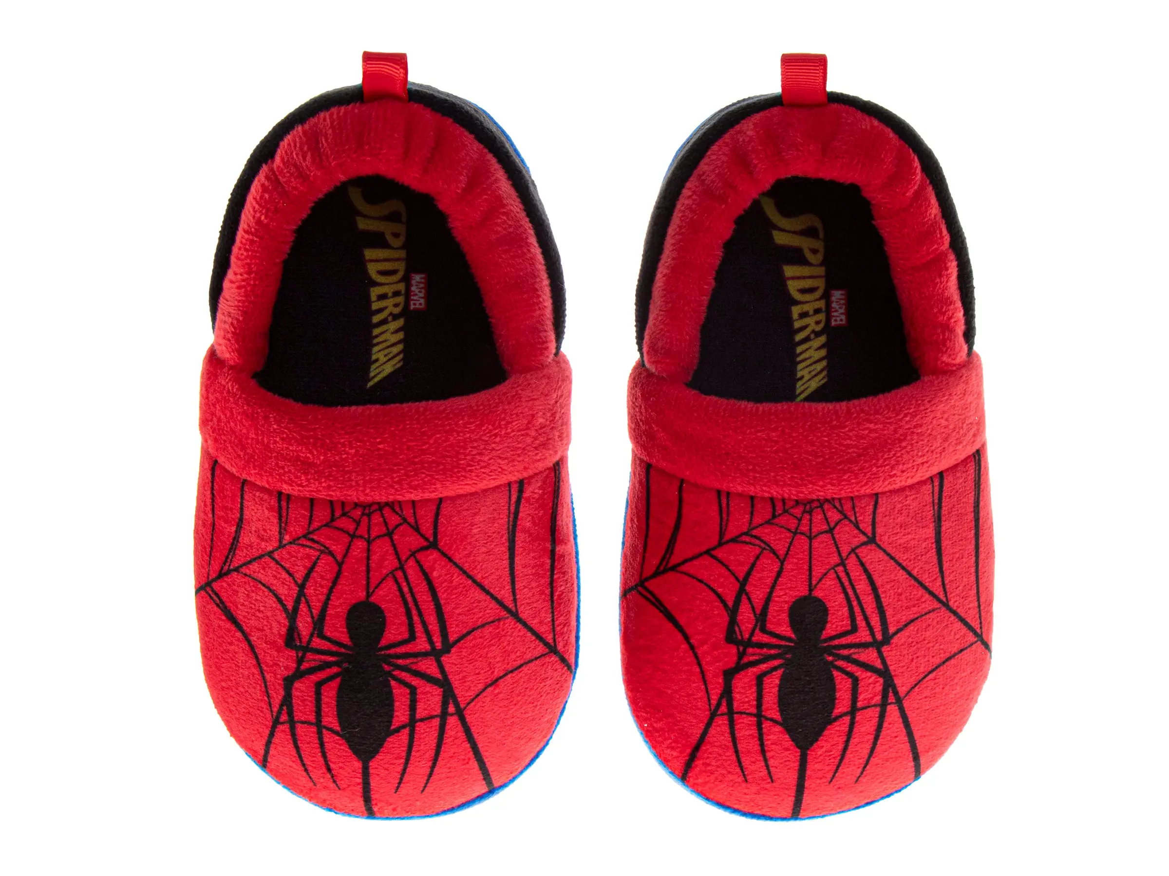 JOSMO KIDS Boys' Spider-Man Slip On Slippers, Synthetic Toddler Indoor Shoes with Snug Fit & Non-Slip Flat Sole, Synthetic Fabric, Cozy Feet