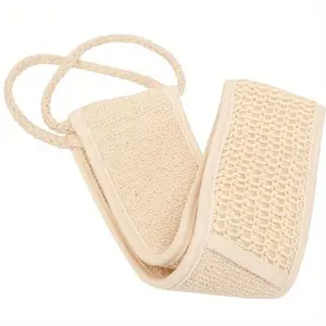Linen Back Scrubber Towel, 1 Count Back Scrubbing Towel, Body Exfoliator with Handles, Reusable Convenient for Travel & Home, Bath, Exfoliating Bath Tool