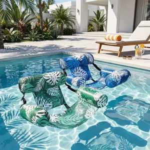 2-Pack Summer Essential Floating Chair Inflatable Hammock Lounger for Pool & Beach Trips