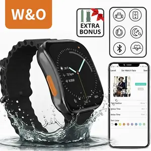 W&O Smart Watch for Android iOS, Bluetooth Calling Fitness Tracker, 2.01" HD TouchScreen Watch with Message Reminder, 100+ Sport Modes,  Heart Rate Sleep Monitor, Waterproof Digital Wristwatch for Men Women