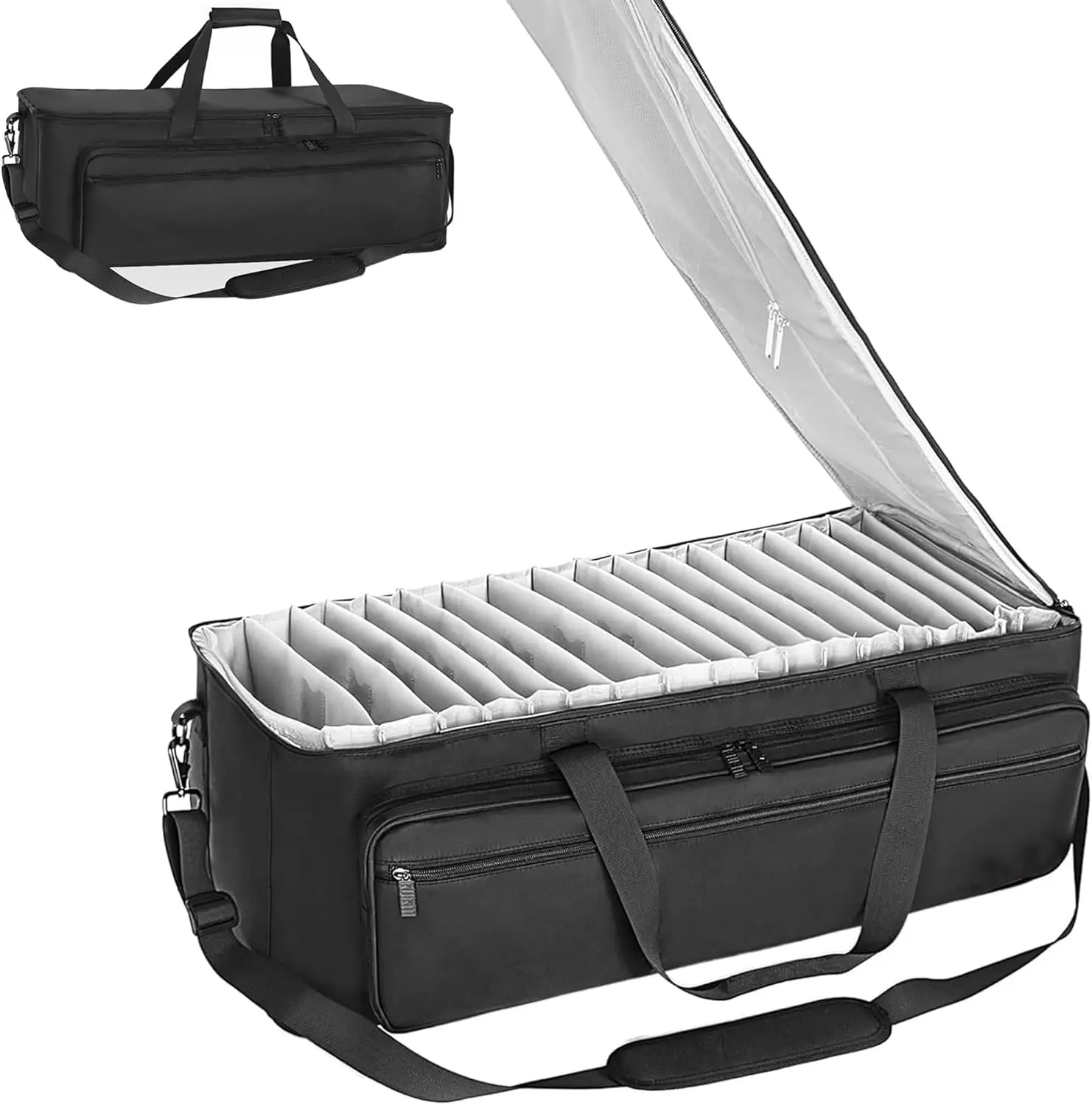 Travel Gig Band  File Bag With Separate Bags,DJ Cord Organizer Case for Laptop,DJ Gear,Sound Instrument and Musician Accessories 30"x11"x14.5"