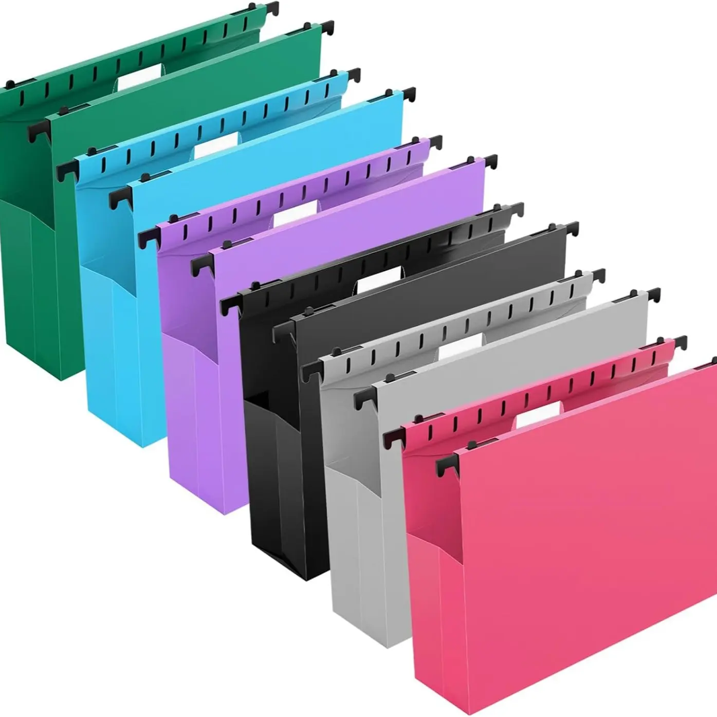 Extra Large Capacity Plastic Hanging File Bag, 12-Pack, Reinforced Expandable Folder, Expanding File Folder, Letter Size, Thicker 2-Inch, Office & Home Organizer, File Storage, Hanging File Folders