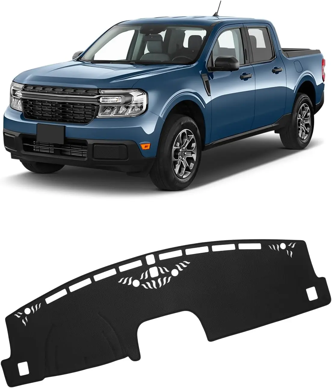 KUST Dash Cover Fit for Ford Maverick 2022-2025 2026 (Hybrid/XL/XLT/Lariat) Dashboard Cover Mat for Maverick Accessories Sunshade Nonslip Mesh Protector No Glare Black