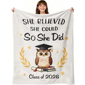Graduation Gift for Her/Girls, Class of 2026 Blanket , High School College Masters Phd Degree Graduation Gift for Her Friend Female Women, Congratulations Nurse Graduates Decorations