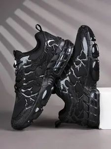 Men's High-Performance Stable Training Shoes, Breathable Mesh with Glitter Patches, Shock-Absorbing Thick Sole, Ideal for Running and Fitness, Athletic Running Shoes, Workout Sneakers