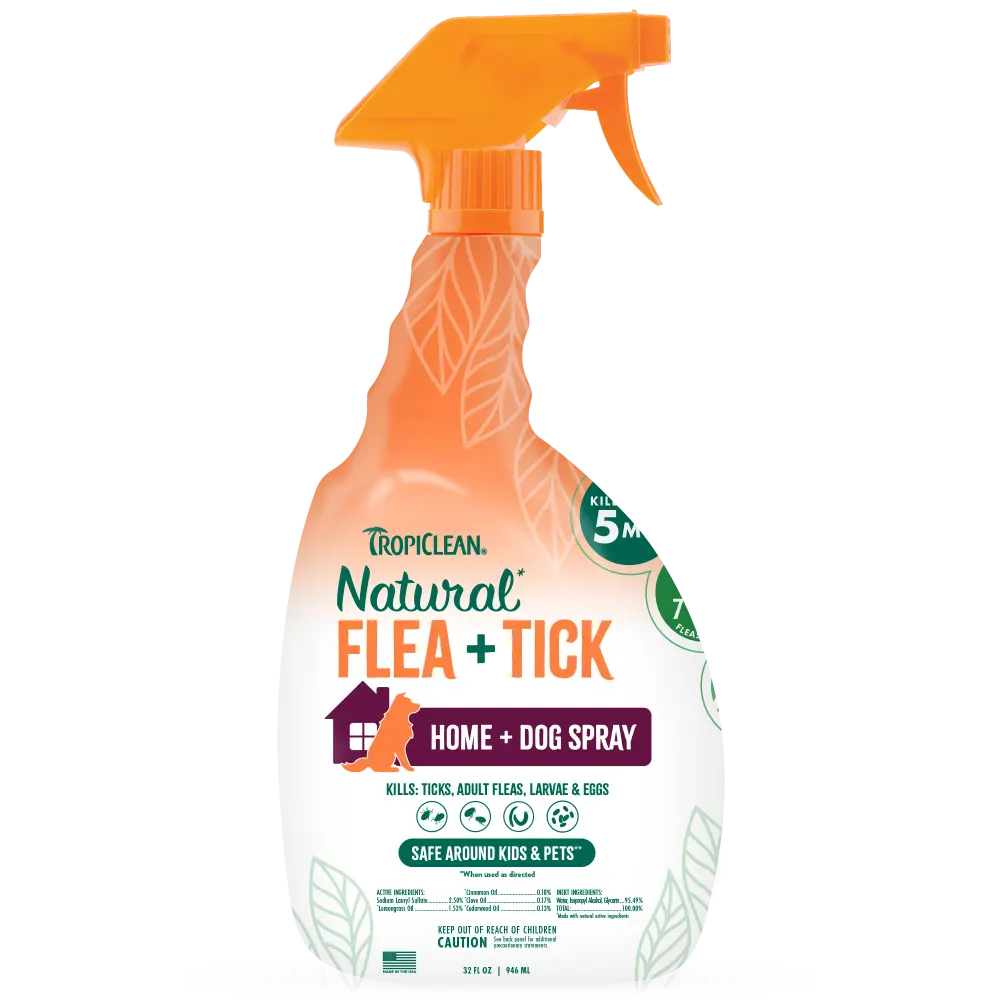 TropiClean Natural* Flea + Tick Home + Dog Spray, 32oz