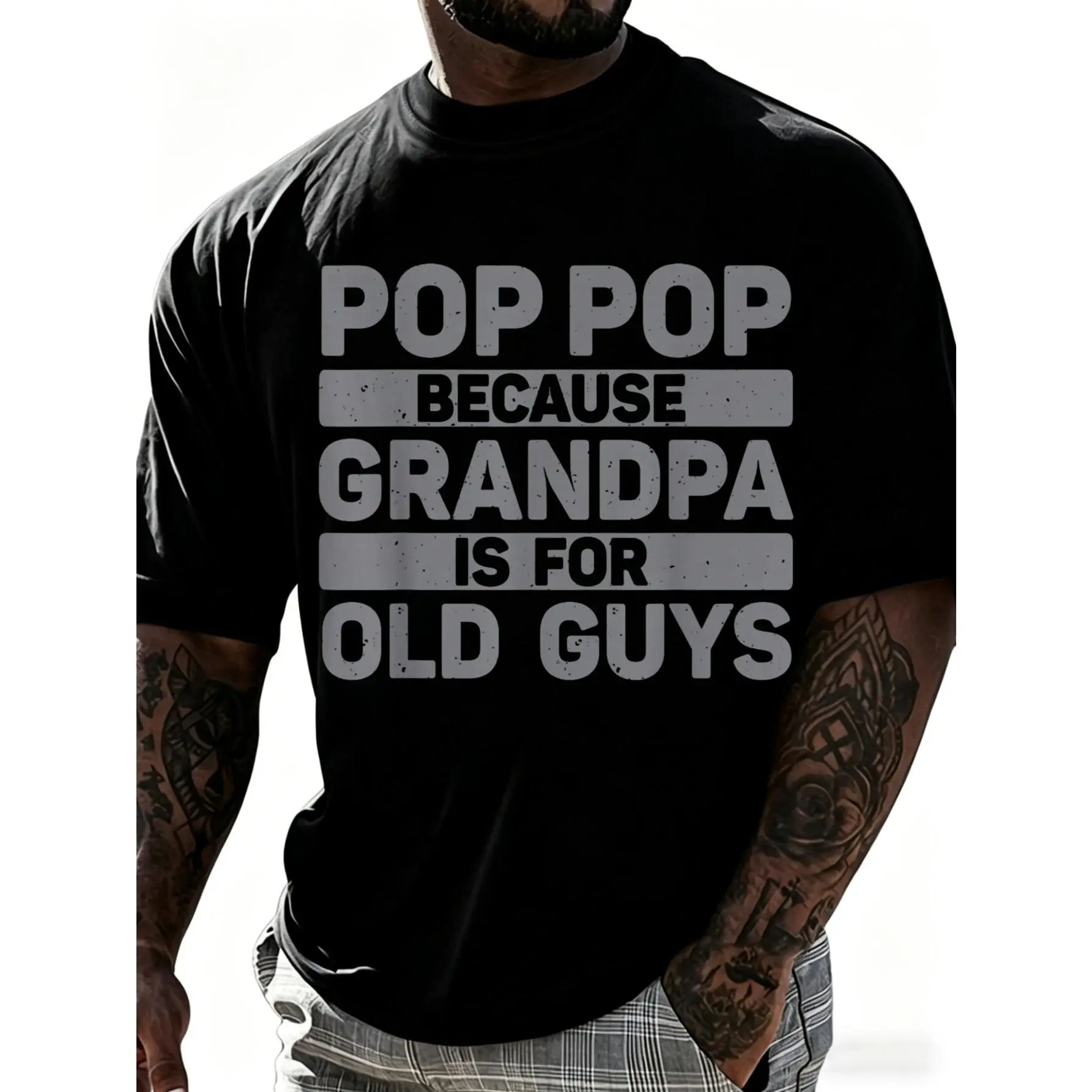 100% Cotton Pop Pop Art for Grandpa from Grandkids Father's Day Pop Pop T-Shirt