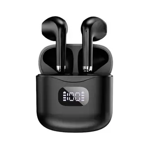 High-Quality Wireless Bluetooth Headphones - In-Ear Audio Earbuds with Digital Display, ENC, Hi-Fi Sound, Deep Bass, IP7 Waterproof, Stable Fit, Smart Voice Assistant, ChatGPT-Integrated Case, Premium Black, Long Playback Time, Based for Sports & Calls