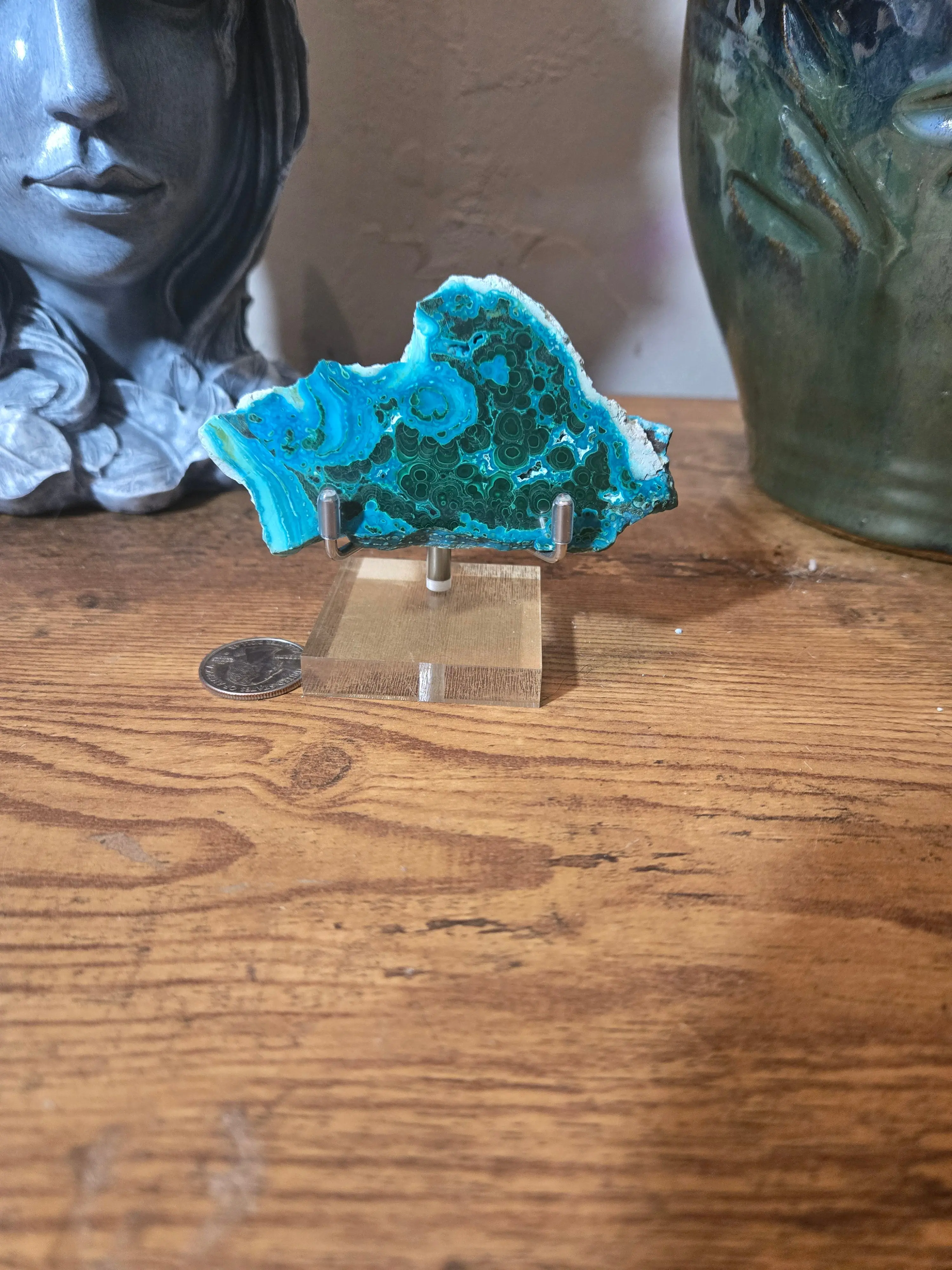 Natural Raw Azurite Malachite Specimen - Energy Conductor Healing Gemstone for Jade Decor, Cleanses Ancient Blocks, Unlocks Spiritual Vision, Strengthens Visualization for Spiritual Practices, Opens Third Eye, Deep Healing, Powerful Conductor Of Energy, A