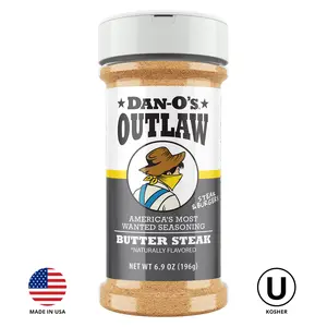 Dan-O's Outlaw Butter Steak Seasoning - America's Most Wanted Seasoning for Steak, Veggies & More - 6.9 oz Bottle