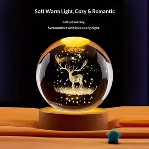 Crystal Ball Creative Ornament Desktop Decoration Toy, Couple Friend Birthday Gift, Organic Glass Material, No Ca Prop 65 Warning