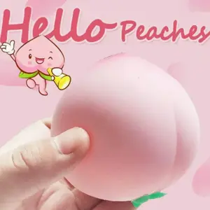 Creative Stress Relief Realistic Peach Squeeze Ball, Soft Stress Ball, Slow Bounce Decompression Toy, Anti-Stress Relaxation Ball for Adults and Kids