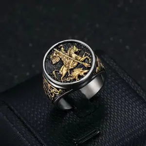 Unisex Vintage Knight Dragon Slayer Ring-Titanium steel ring with bold vintage design and adjustable width 20mm  us size7-13 A Perfect Gifts For Lovers,Friends,Boyfriends, Girlfriends,Wife,Husband,Thanksgiving,Black Friday,Chrisatmas and New Year X164