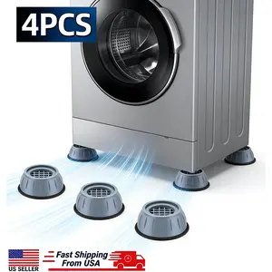 4 Pack Washing Machine Foot Pads, Anti Vibration Shock Absorbing Washer Dryer Stabilizer Pads