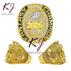 2026 Fantasy Football Championship Ring in Gold Zinc Alloy