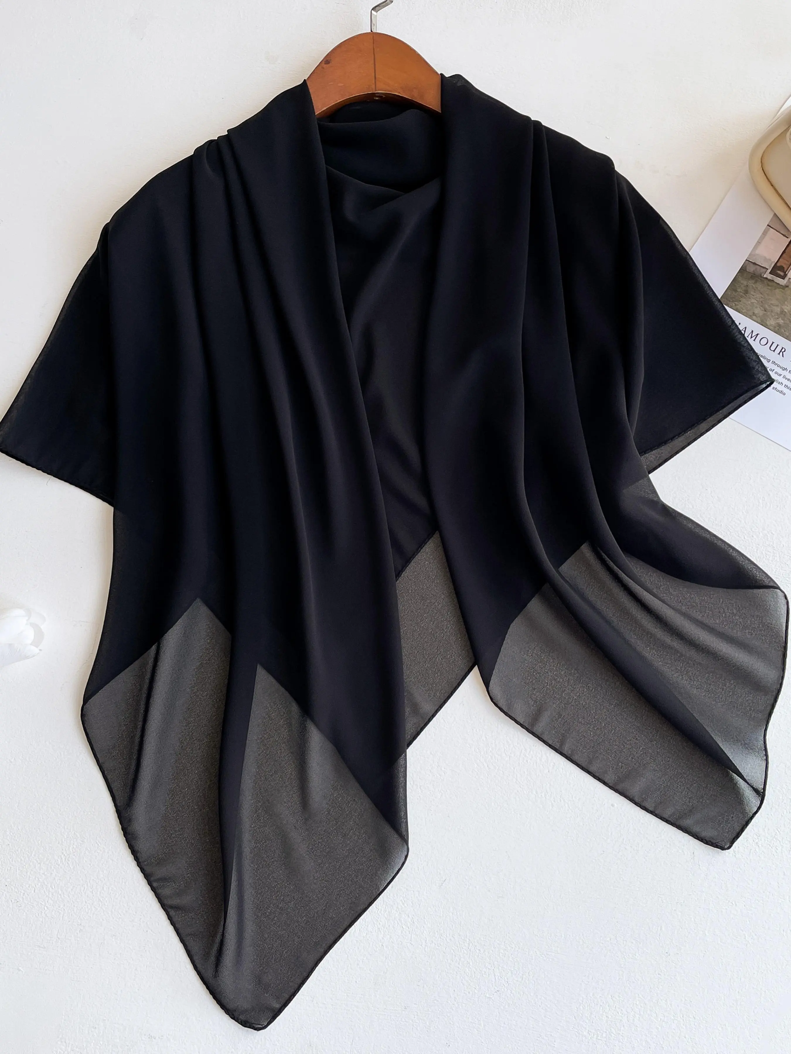 Women's Solid Color Shawl, Casual Versatile Wrap Polyester Scarf for Women, Fashion Accessories for Daily Wear, Trendy All-match & Exquisite Scarf for Birthday Gift