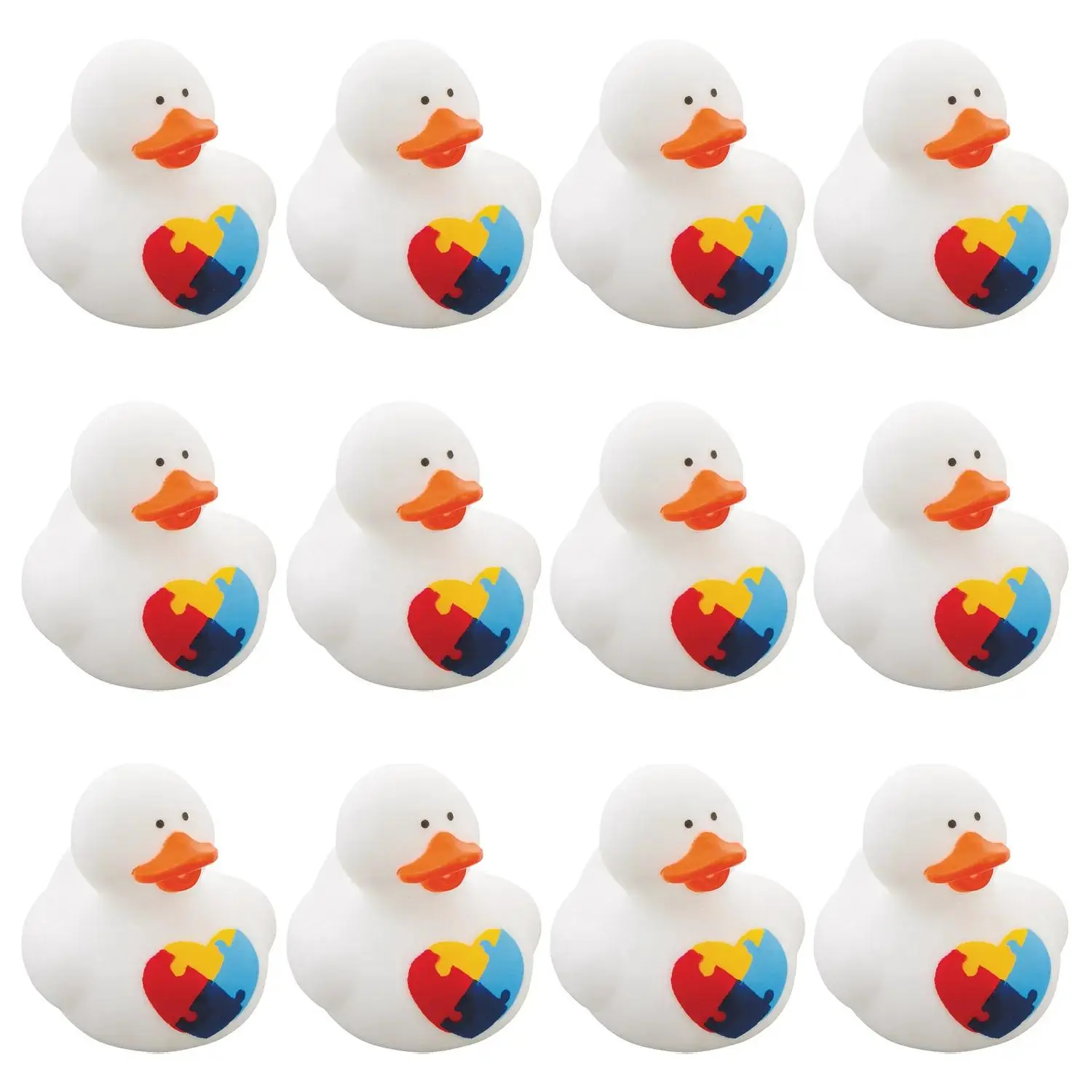 2" Autism Awareness Vinyl Rubber Ducks - 12 Pc.