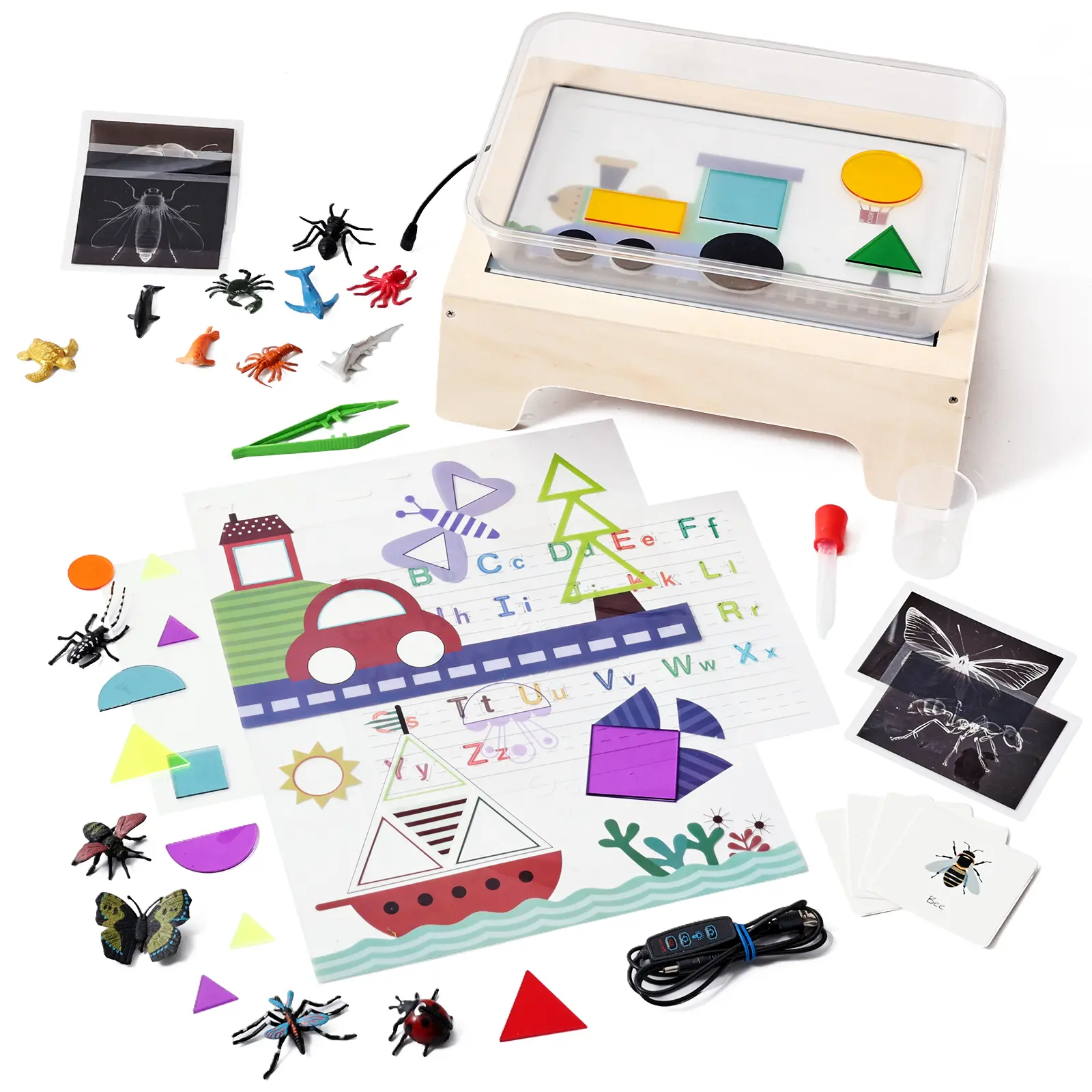 Light Table for Kids -Sand Painting Light Box All-in-One Sandbox Alternative with Tracing Light Box, 10 Dimming Levels & 50+ Pieces(USB) DealsForYouDays