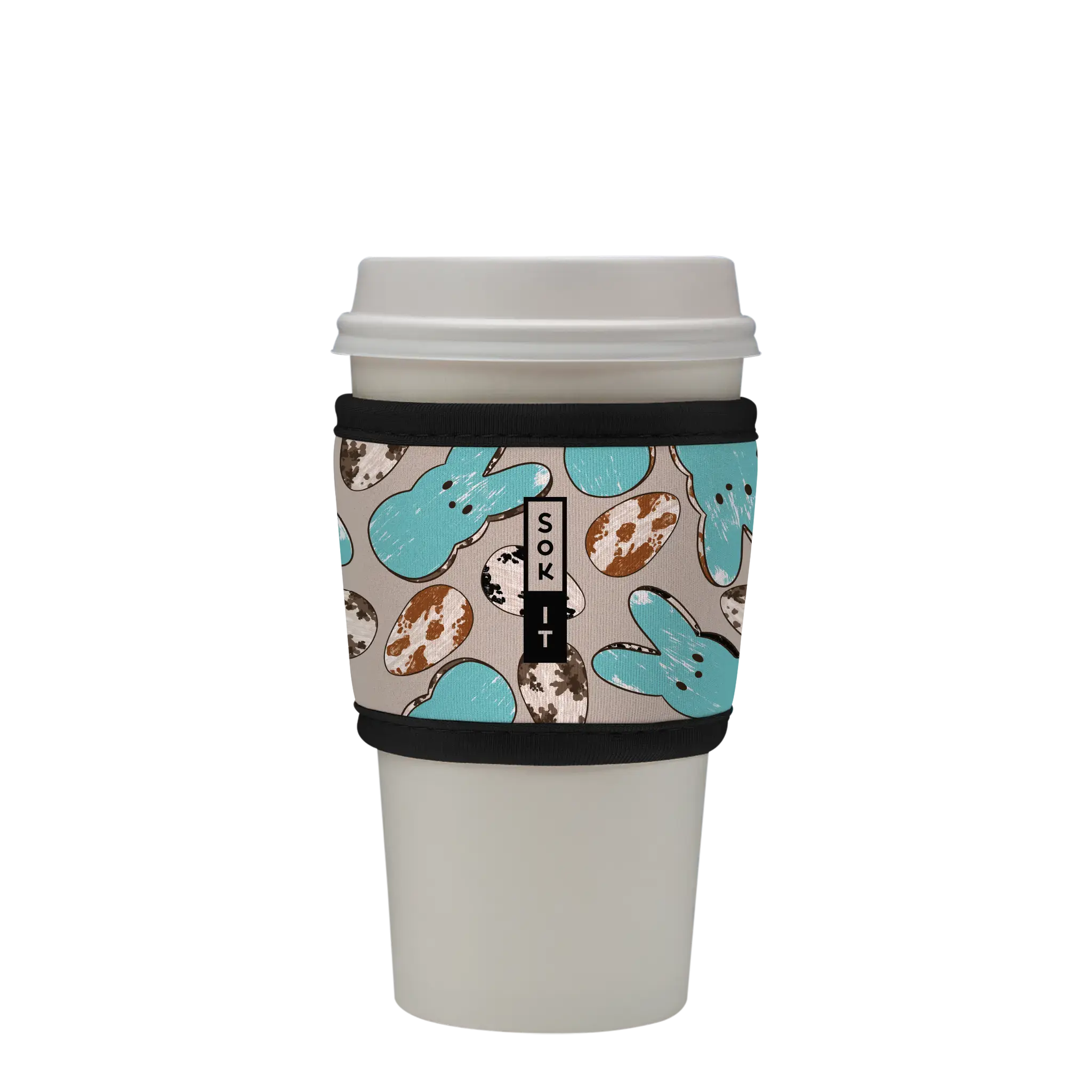 Sok-It HotSok Reusable Hot Coffee Sleeve, Blue/Gray, Hanging With My Peeps