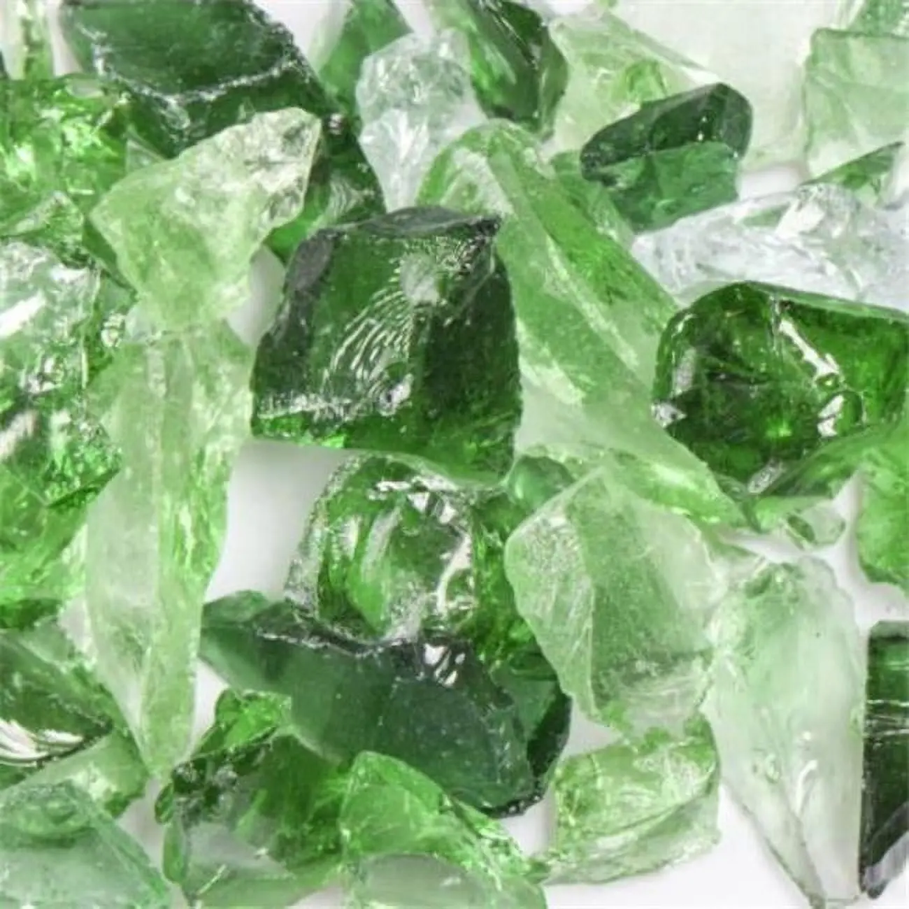 100% Recycled Chunky Colored Glass Flakes Decorative Marbles & Rocks - Forest Mix, Small (1/4"-1/2") - 50 lbs, for DIY Projects & Landscape Glass Aquatic Pet Decorations