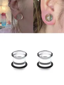 5 -20mm Solid Acrylic Clear Gauges Stretching Kit Plugs for Ears Gauges Plastic Single Flare Tunnels Stretching Kit Ear Expander Piercing Jewelry Women Men