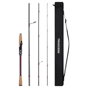 TRUSCEND CrazBass Travel Fishing Rod 30/40T TORAY Carbon Fiber Fuji Guide Reel Seat AAA Cork Handle Premium Case for Men Fishing Equipment,summervibes