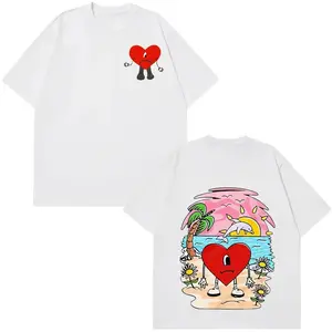 Vintage Bunny Harajuku Latin Music T-Shirt, Unisex Cotton Casual Tee, Soft Comfort Short Sleeve Crew Neck, Perfect Gift for Music Lovers