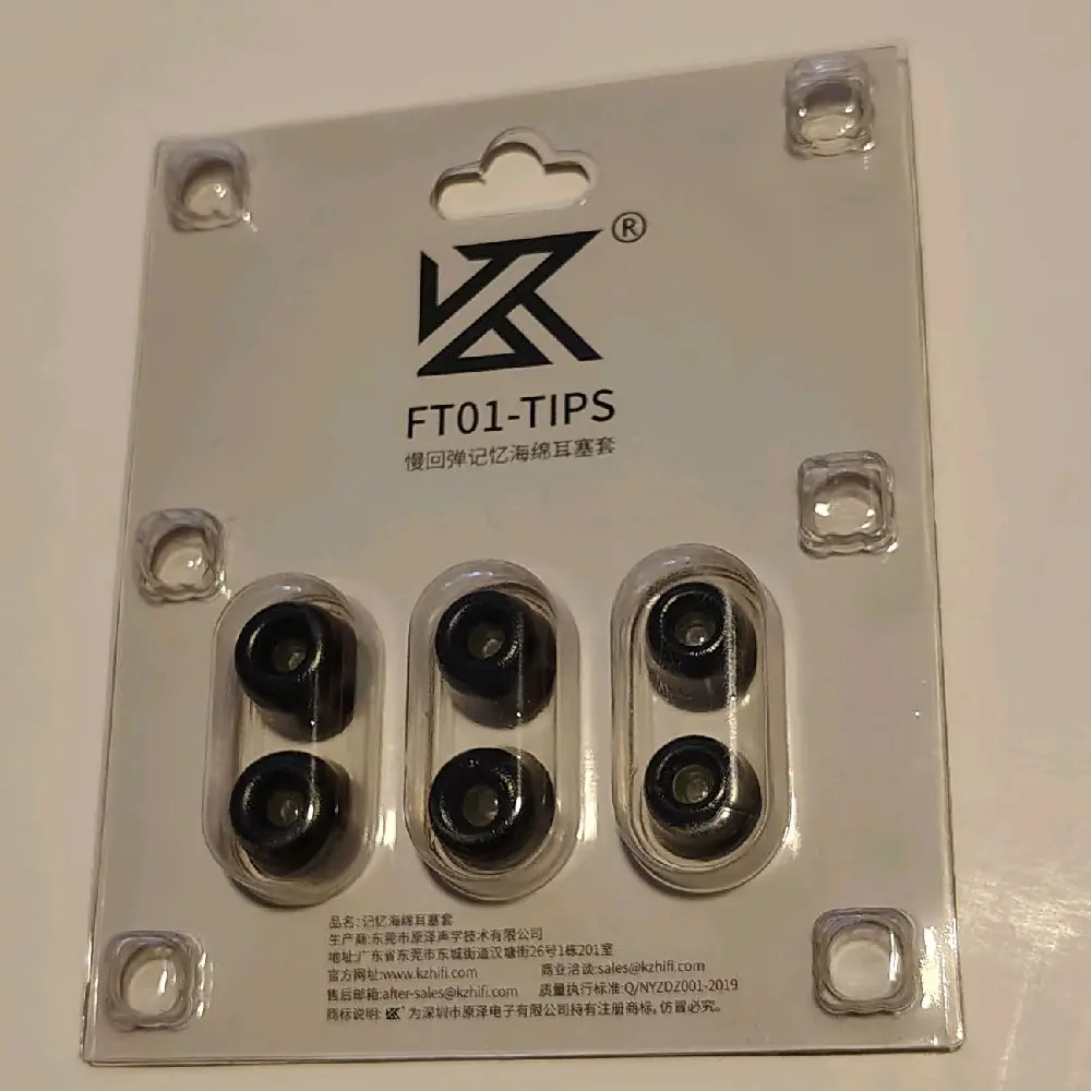 KZ FT01 High-Density Memory Foam Eartips 3 Pairs S/M/L - Antibacterial Upgrade Tips for IEM Earphones