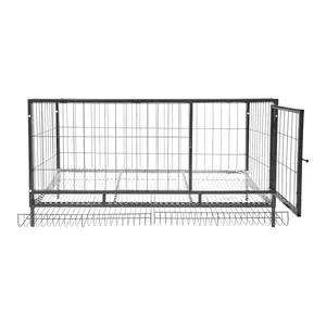 120cm Metal Chicken Coop Floor Standing Poultry Cage for Chickens Ducks Quails Rabbits Indoor Outdoor Pet Quarantine DIY Pet Cages