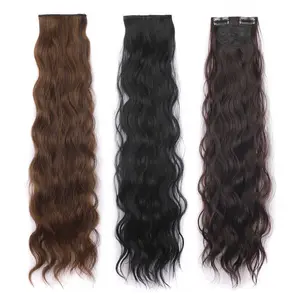 Egg Roll Clip In Hair Extensions 3 Piece Set Long Curly Volumizing Synthetic Weft fashion wig