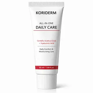 KORIDERM All-In-One Daily Moisturizing Face Cream with Centella Asiatica & Hyaluronic Acid, Lightweight and Oil-Free for All Skin Types, Fragrance-Free Summer Moisturizer