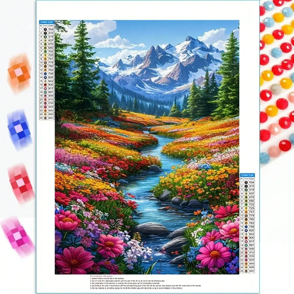1pc DIY Diamond Painting - Landscape, Flowing Water, Cross, Home Decor, Crafts, Wall Art Painting, Full Drill, 11.8*15.7in/30*40cm