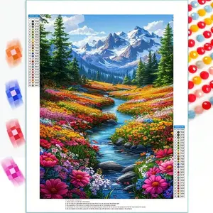 1pc DIY Diamond Painting - Landscape, Flowing Water, Cross, Home Decor, Full Drill, 11.8*15.7in/30*40cm