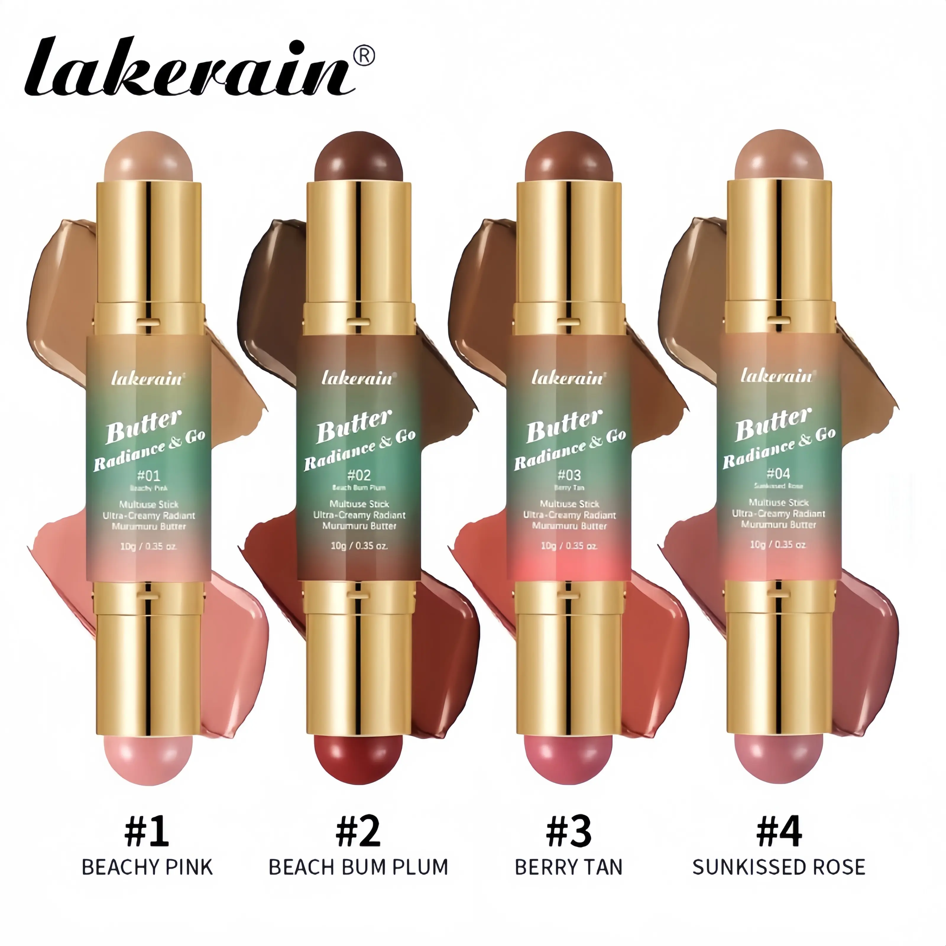 Double-Head Butter Blush Stick, 2-in-1 Creamy Silky Bronzer & Blush for Face, Eyes & Lips, Buildable, Blendable & Multi-Purpose Makeup for Contouring, Highlighting & Natural Glow, Facial Makeup, Cosmetic Product, Beauty Cosmetics blushing