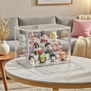 Household Items 3 Tiers Clear Display Case for Figures Acrylic Storage Organizers Box with Magnetic Door Large Dustproof Showcase for Collectibles Action Figure