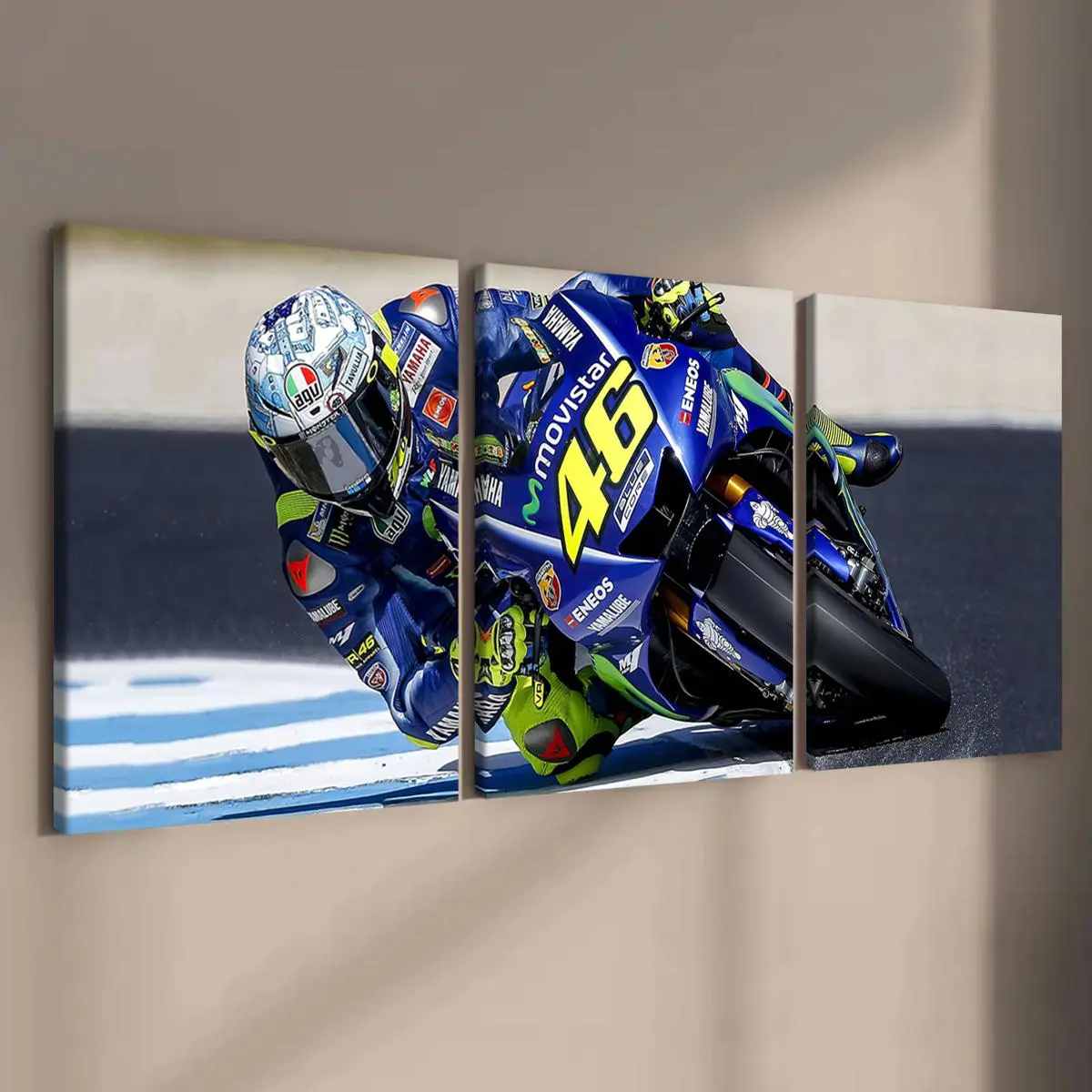 Motorcycle Race Pattern Wooden Framed Canvas Painting, 3 Counts/set Modern Cool Design Art Graphic Prints Poster, Artistic Wall Art Decor for Home Living Room Bedroom Office Decoration, Creative Design Print, Decorative Artwork