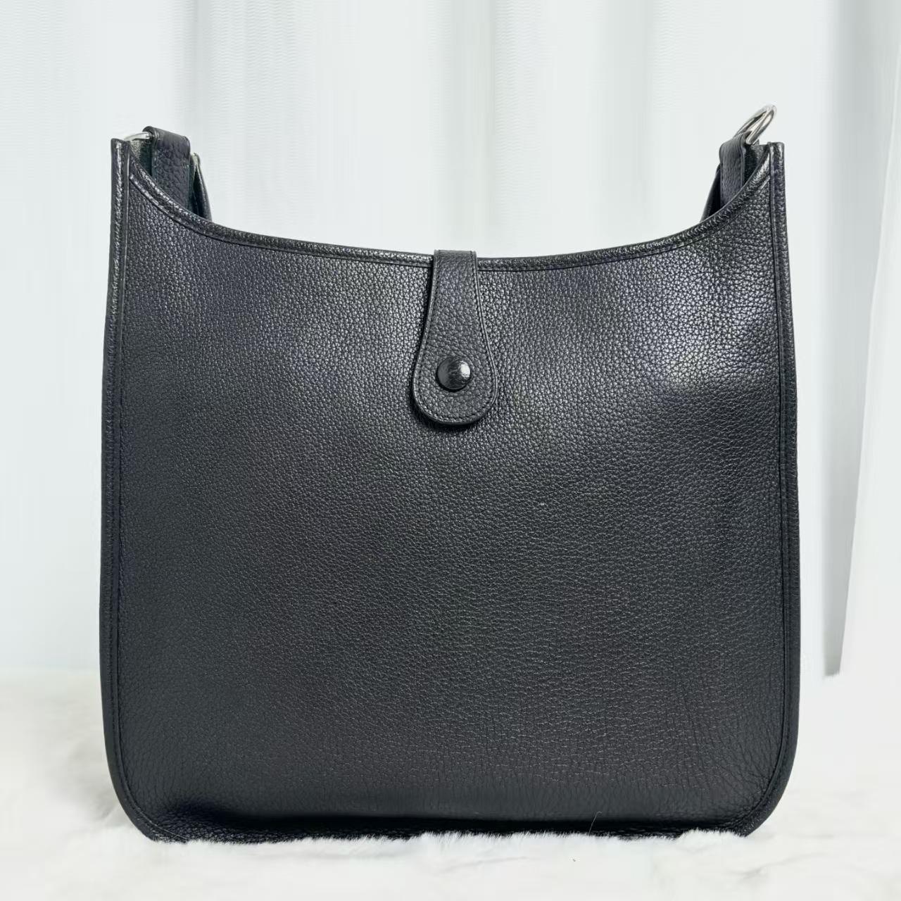 Pre-owned HERMÈS Evelyne 33 GM Shoulder Bag | Black Leather, Square G Stamp 2003 Year | 21094805