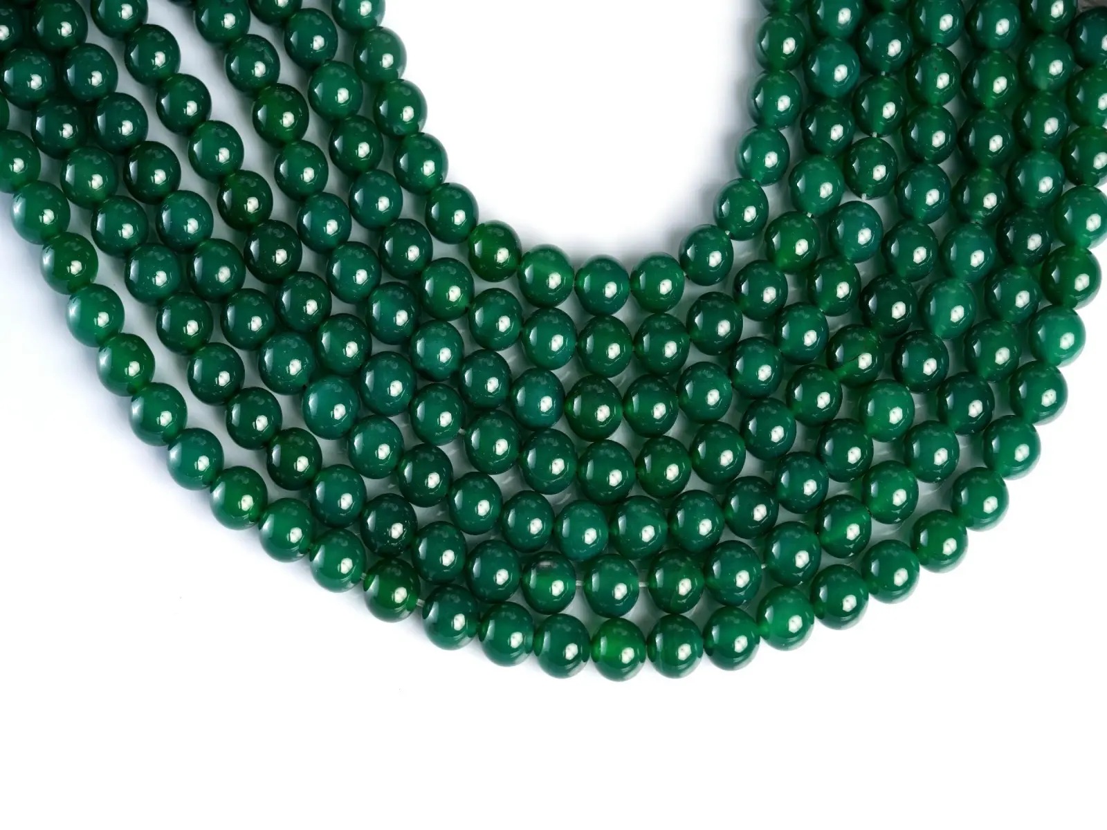 Natural Green Agate Beads, Smooth Round Polished Chalcedony Gemstones for Jewelry Making - 15.5" Strand, 4, 6, 8, 10mm, 8Mm, 4Mm